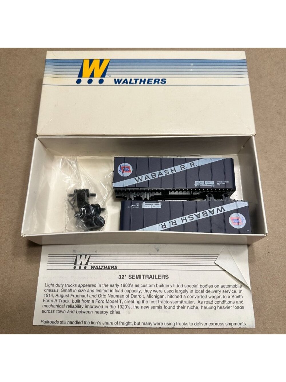 Walthers 32 Semitrailers Wabash R.R. HO Scale Model Kit